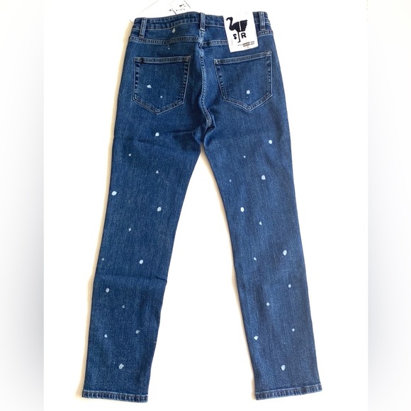 (B52) Free People x Sandrine Rose Straight Fit, Polka Blue, Size 28, NWT - Picture 8 of 14